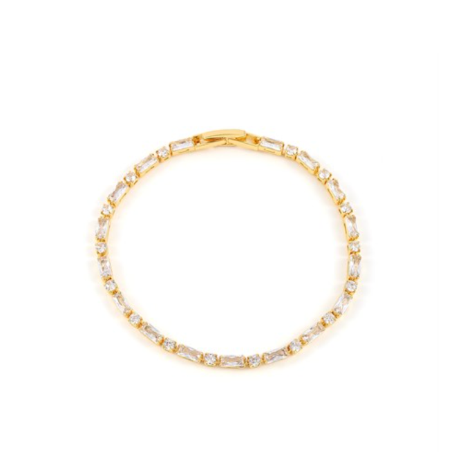Serena - Crystal Tennis Bracelet - Gold