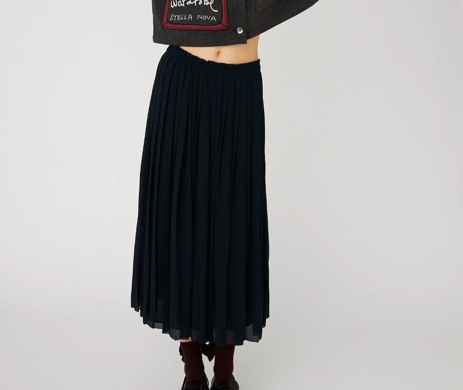 Plissé Midi Skirt