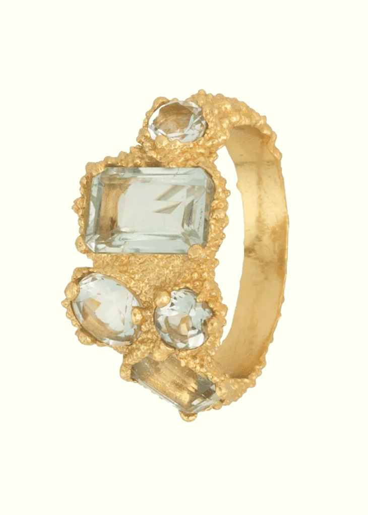 AMETHYST POND RING GILDED