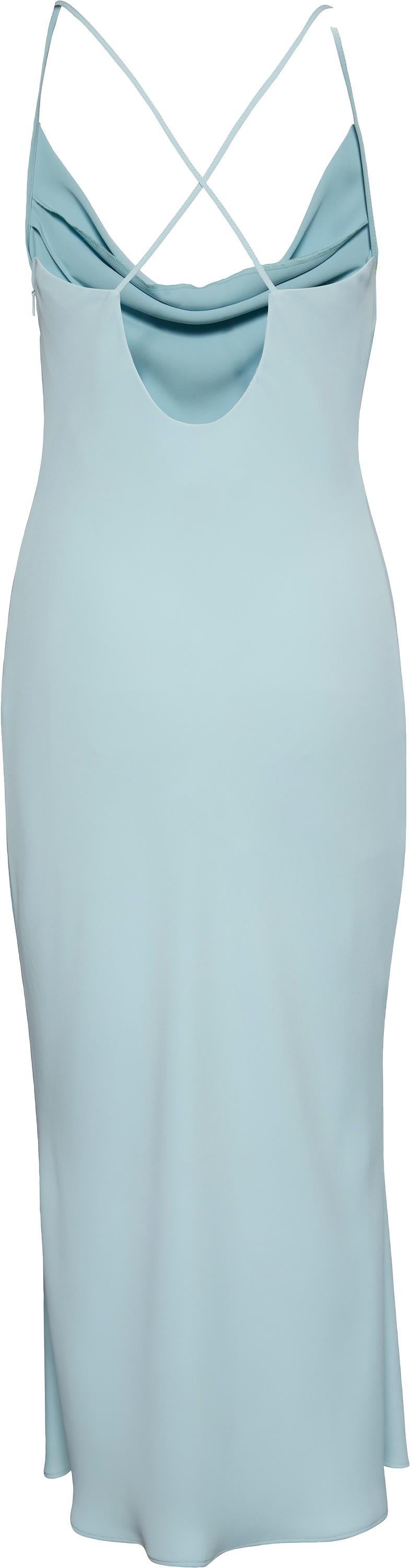 Crepe Low Back Drape Dress