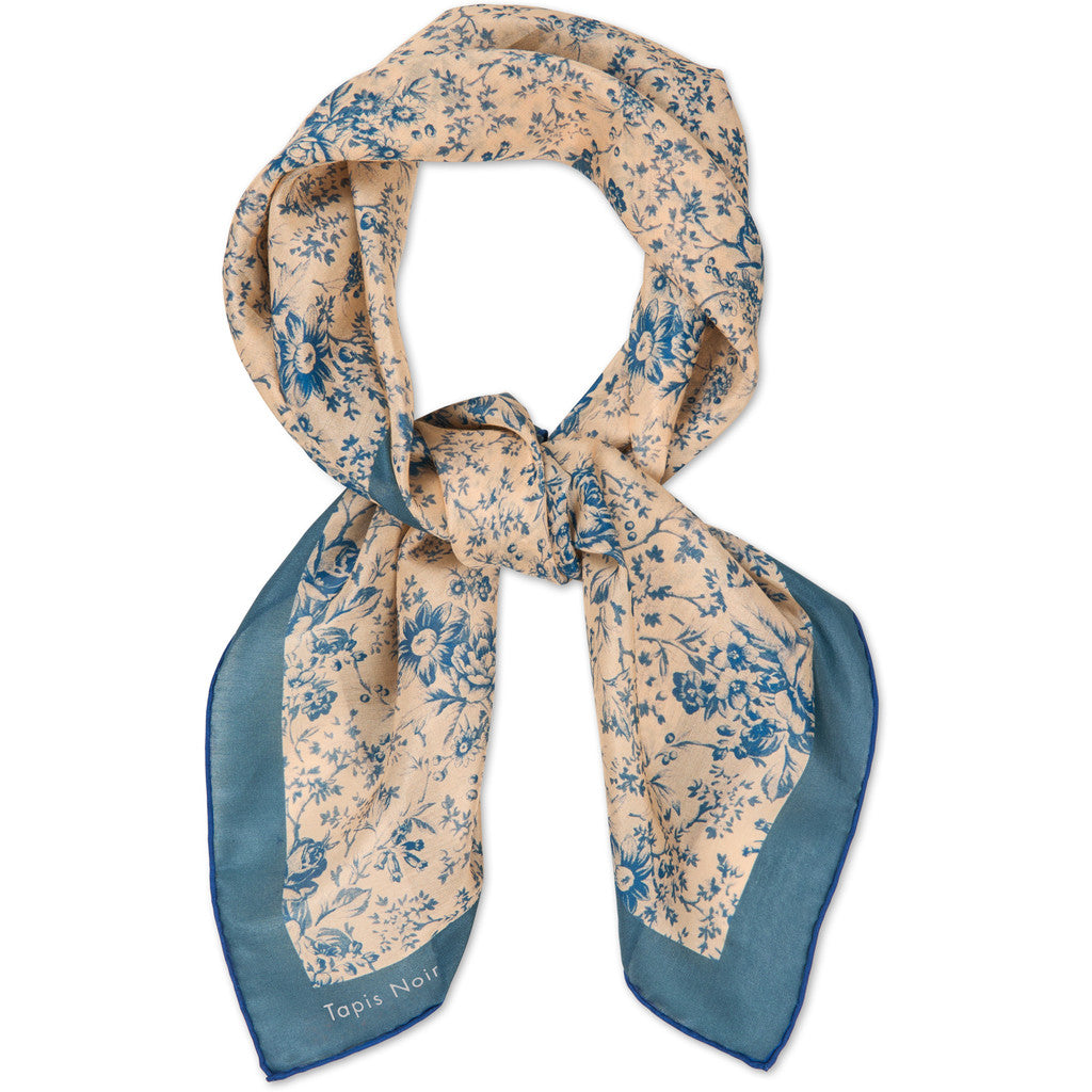 Light Blue Flower Toile Scarf
