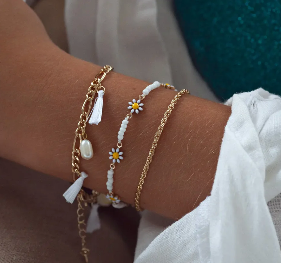 Astrid - Flower Daisy Enamel Bracelet