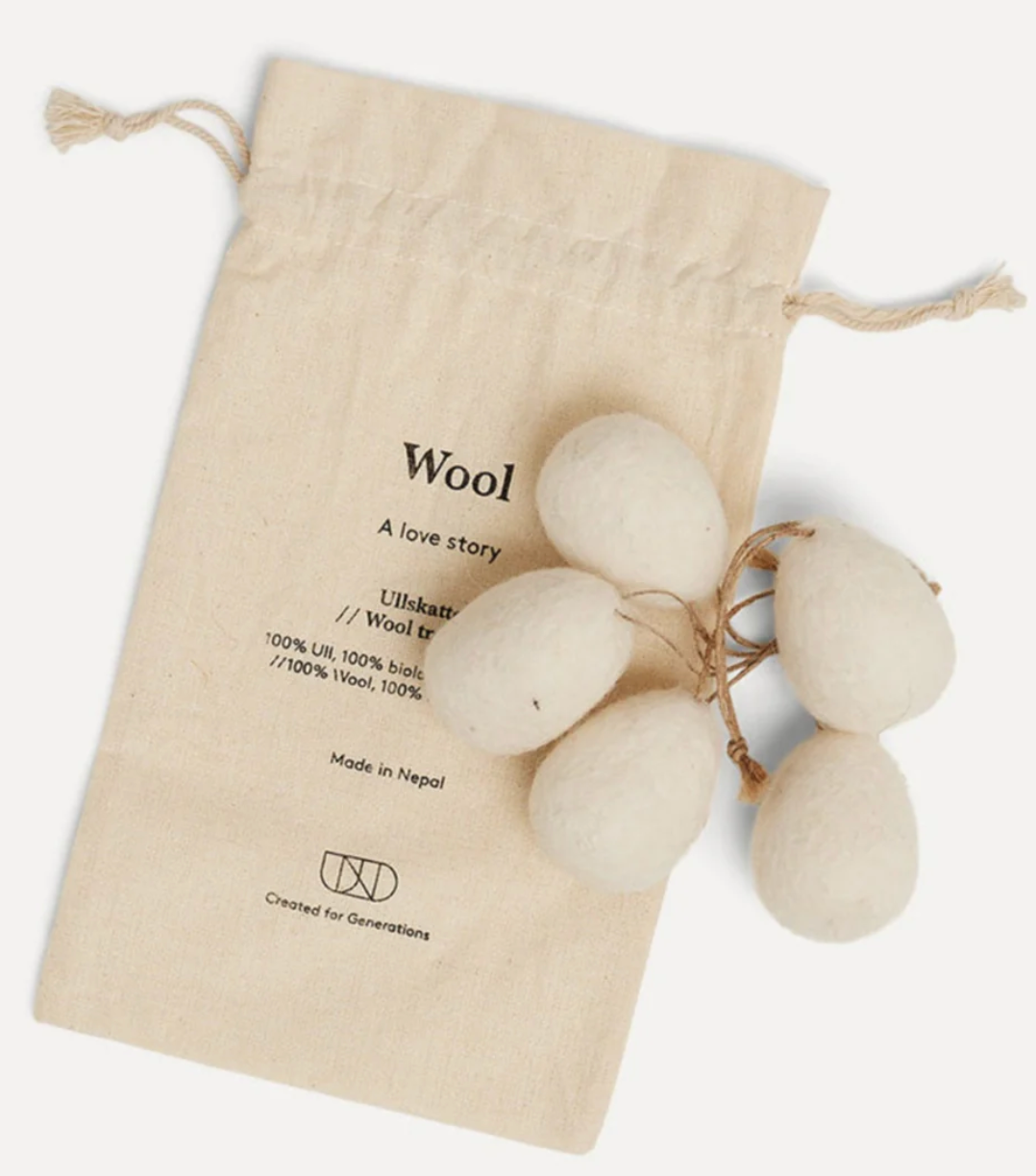 WOOL Egg Små 5pk - Offwhite