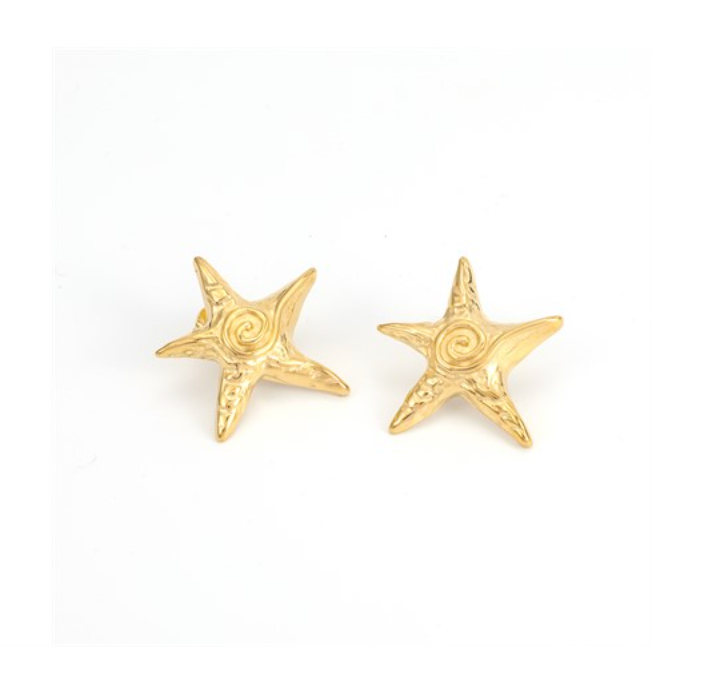 Orla - Starfish Stud Earrings Stainless Steel - Gold