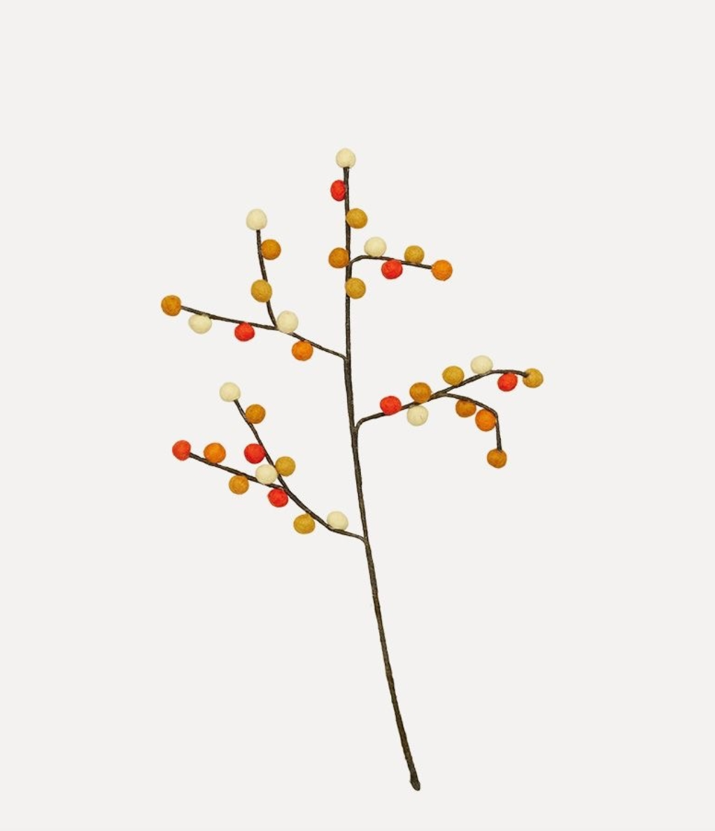 Ullfilt Kvist m.bær, Gul/Oransje