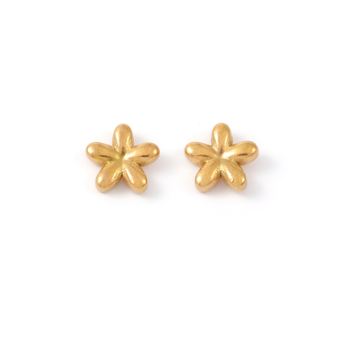 Lupine - Flower Stud Earrings - Gold