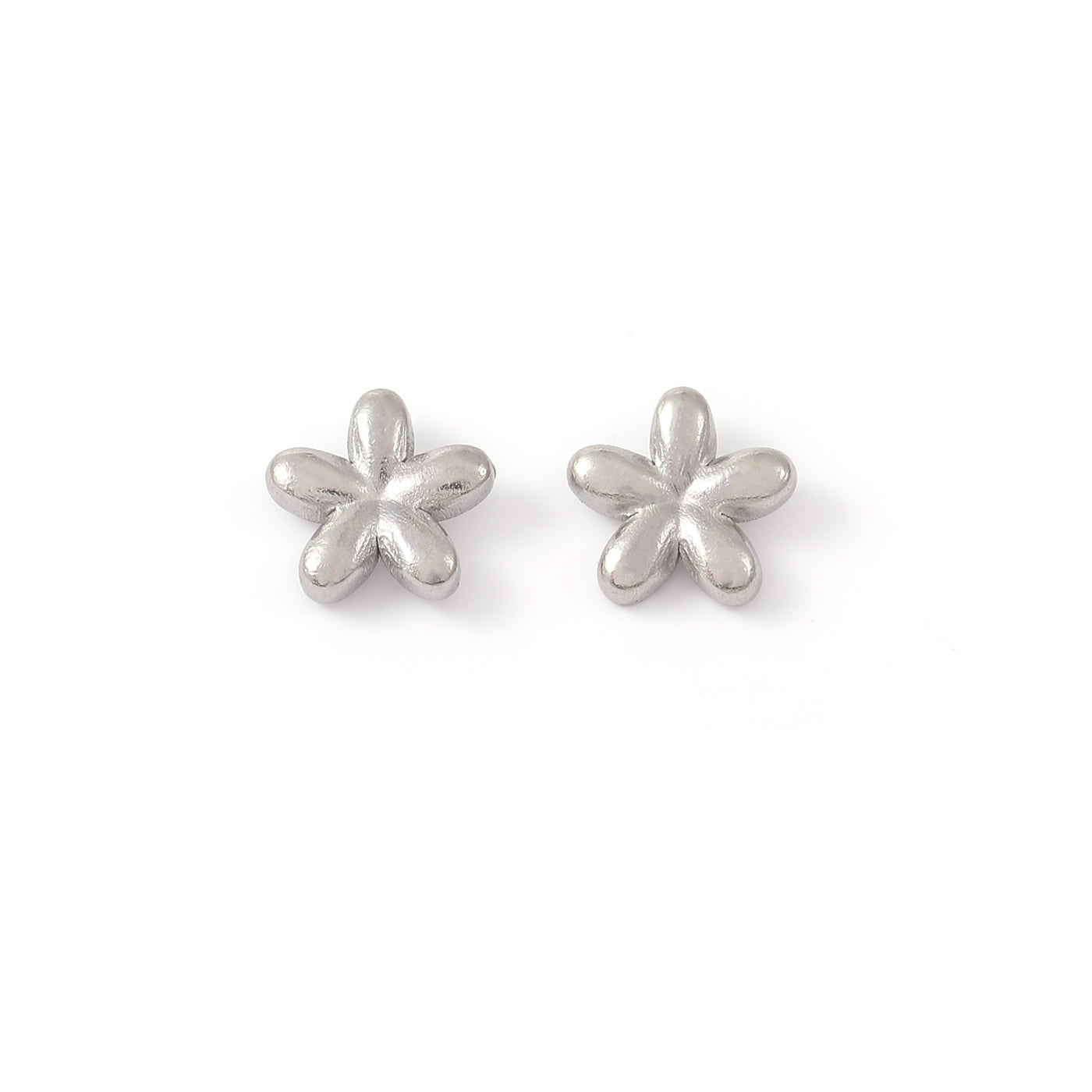 Lupine - Flower Stud Earrings - Silver