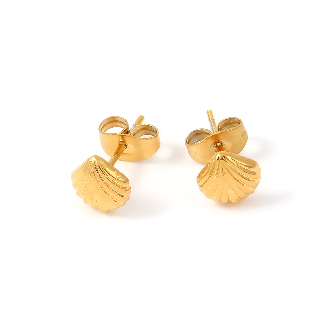 Ane - Seashell Stud Earrings - Gold