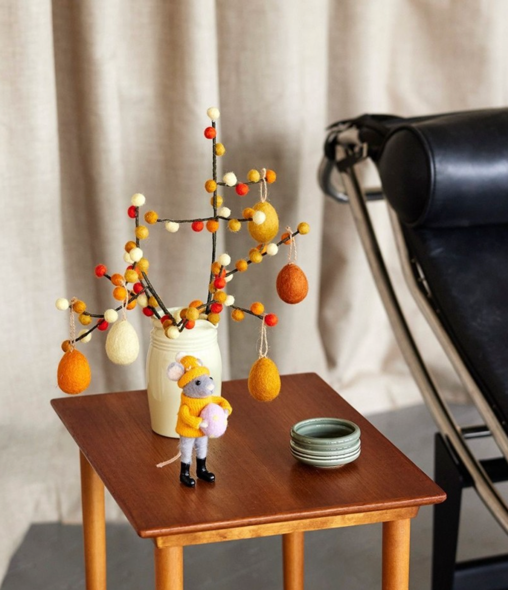 Ullfilt Kvist m.bær, Gul/Oransje