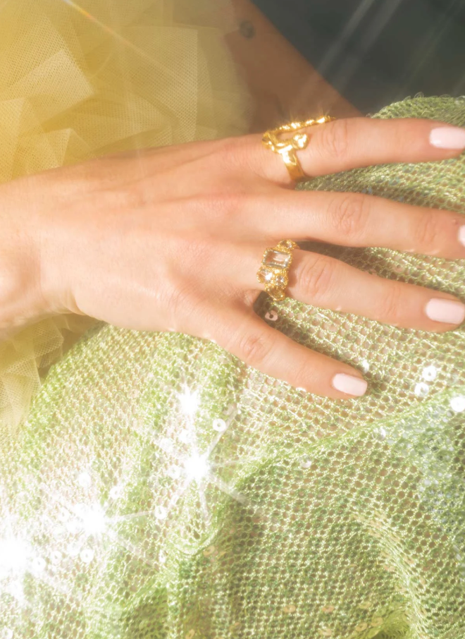 AMETHYST POND RING GILDED