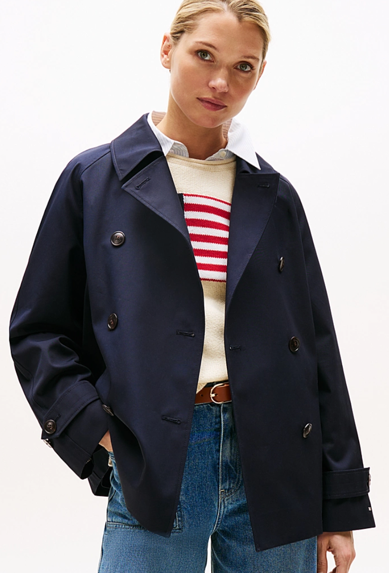 Cotton Reg Short Trench Coat