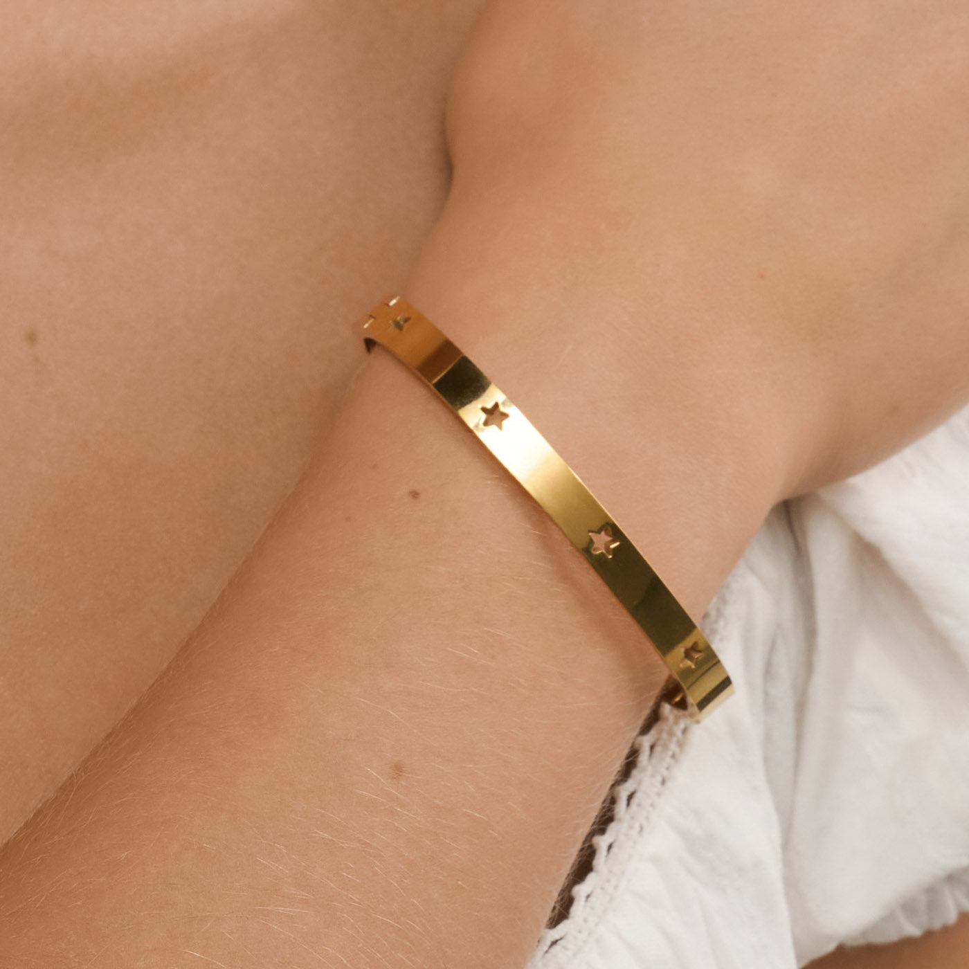 Leia - Star Bangle Bracelet Stainless Steel - Gold