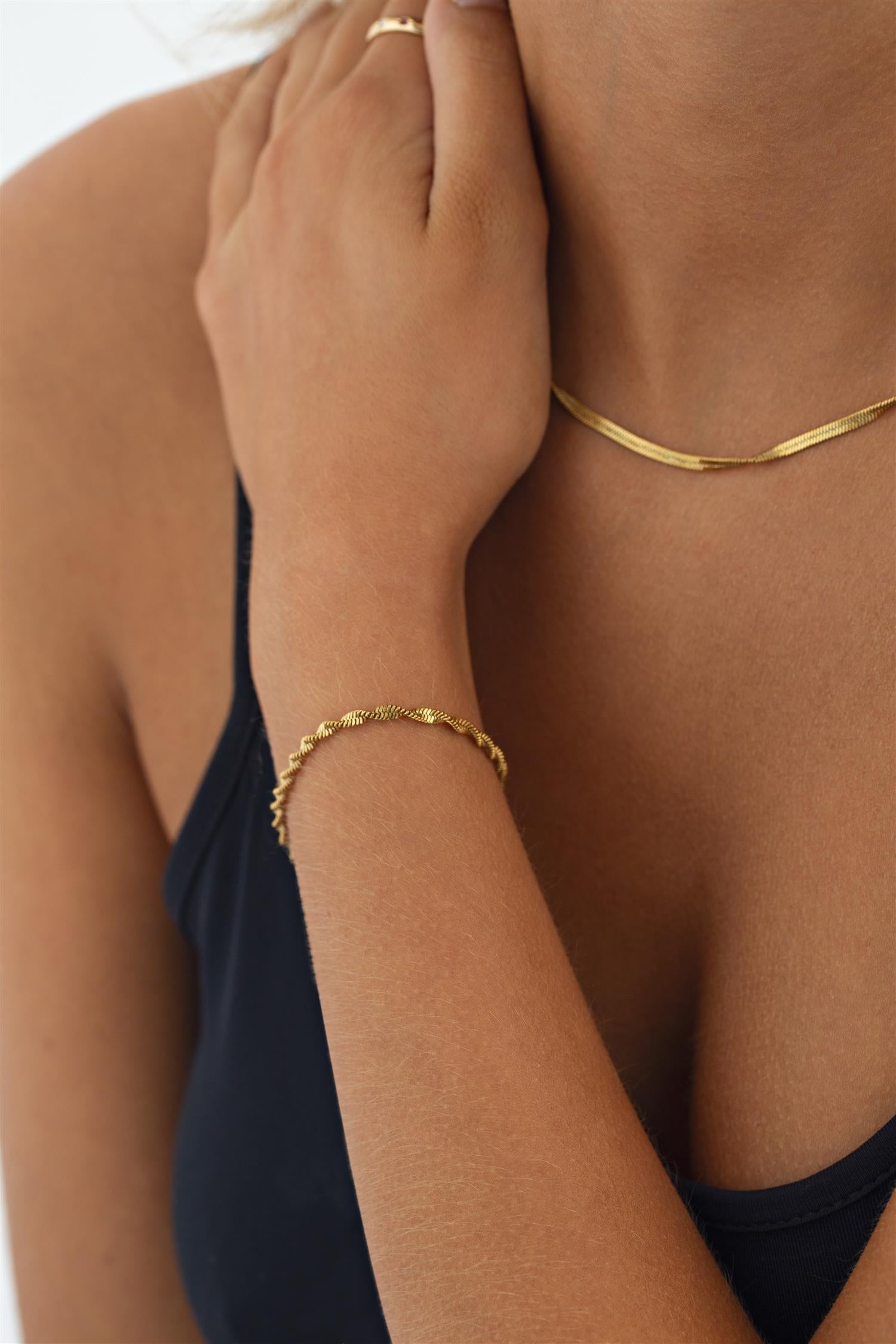 Alex - Twisted Snake Chain Bracelet Stainless Steel