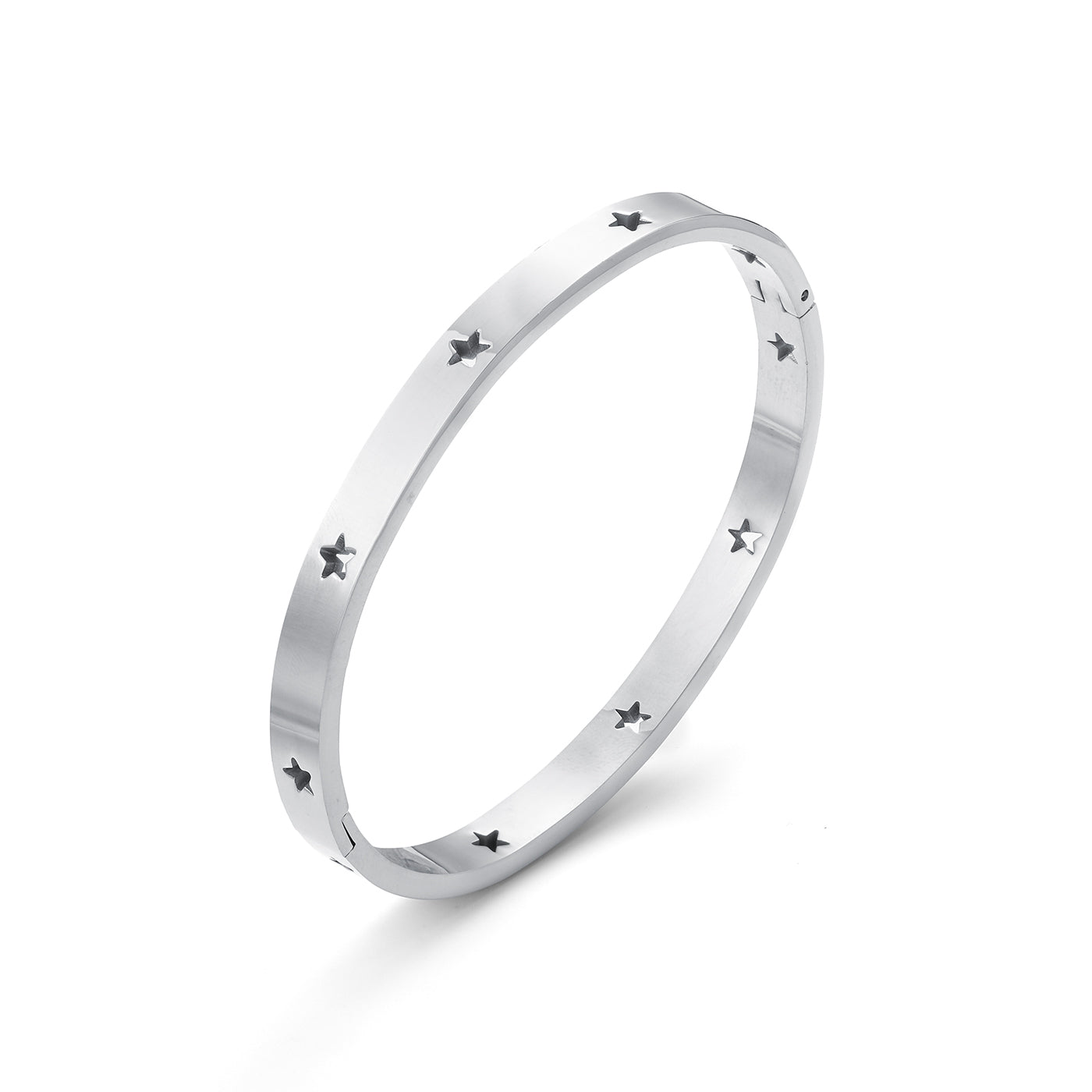 Leia - Star Bangle Bracelet Stainless Steel - Silver