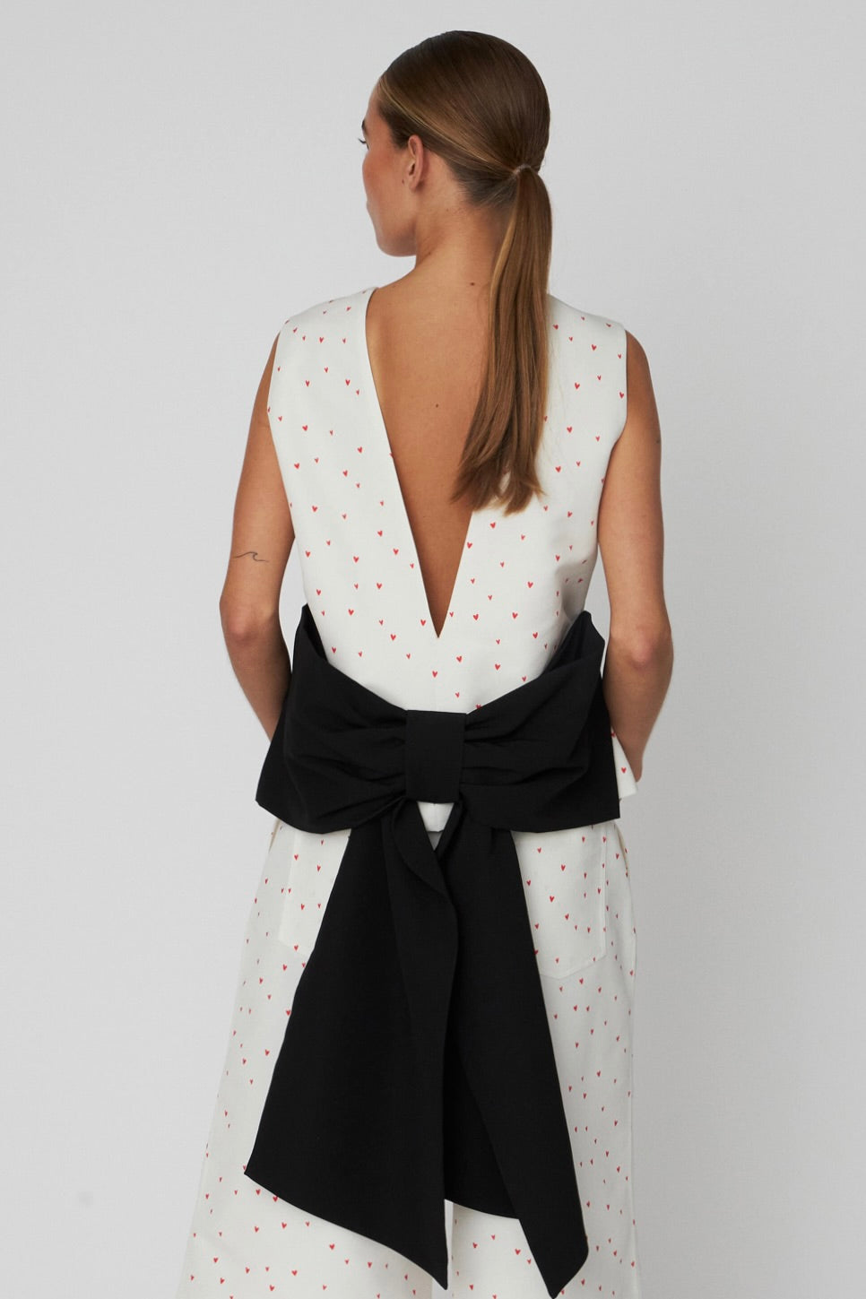 Heart Printed Bow Top