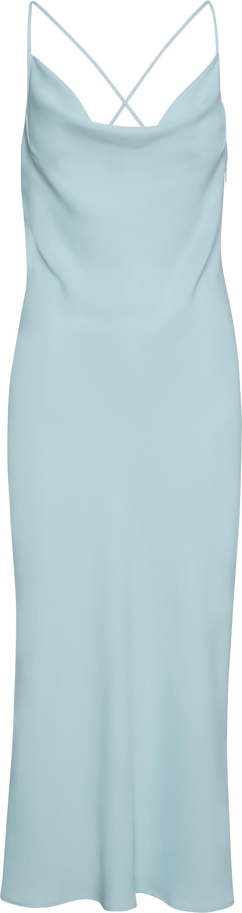 Crepe Low Back Drape Dress