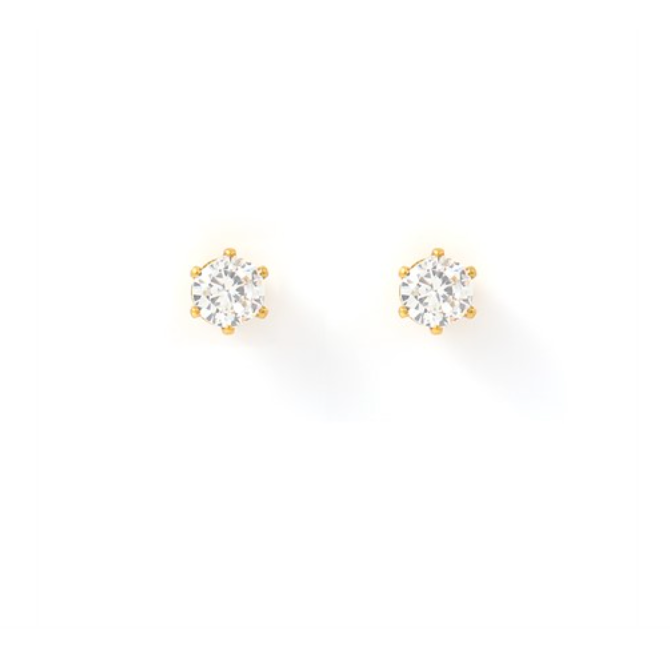 Anais- Crystal Stud Earrings Stainless Steel - Gold