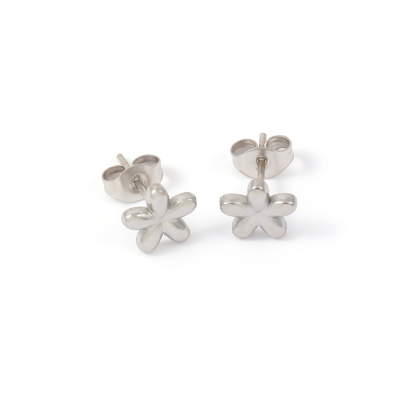 Lupine - Flower Stud Earrings - Silver