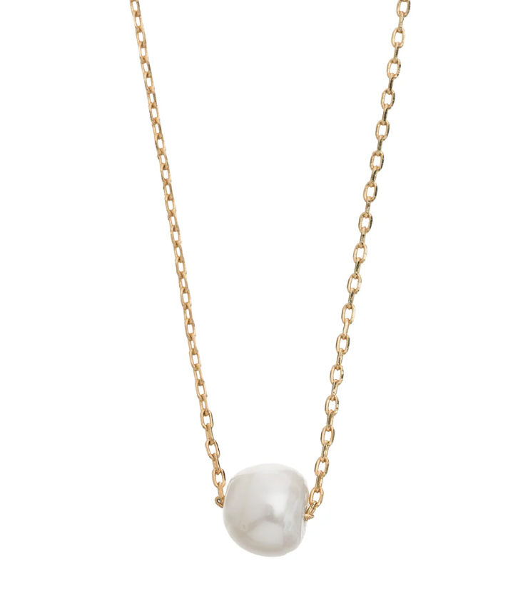 Delicate Pearl Necklace - Gold