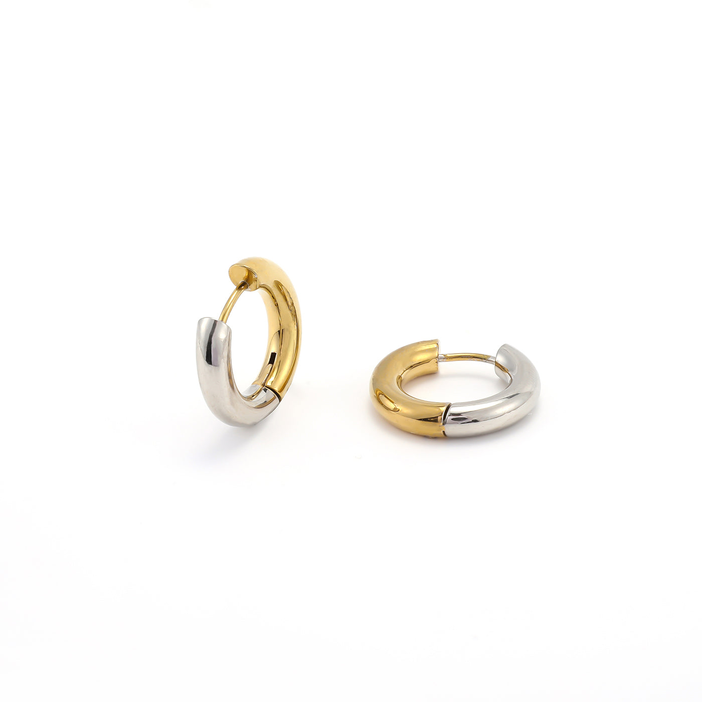 Lyn - Gold and Silver Duo Hoop Earrings