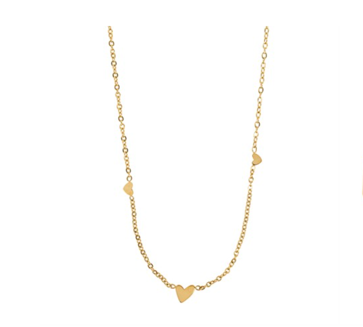 Sarah - 3 Small Hearts Necklace Stainless Steel