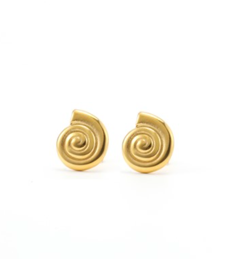 Anne - Shell Stud Earrings Gold Stainless Steel