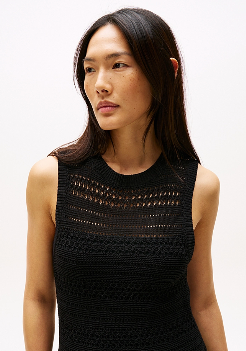 CROCHET C-NK SL MIDI SWT DRESS