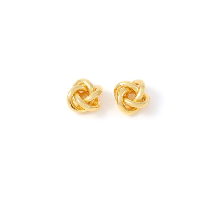 Ebba - Mini Knot Stud Earrings - Gold