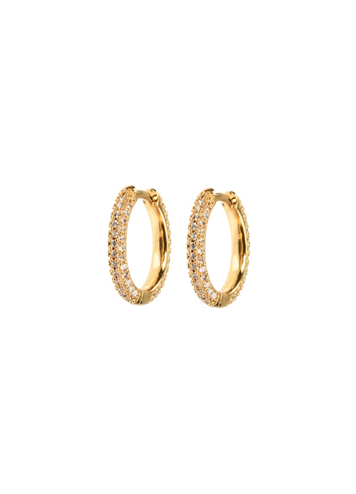 Small Stone Covered Hoops White