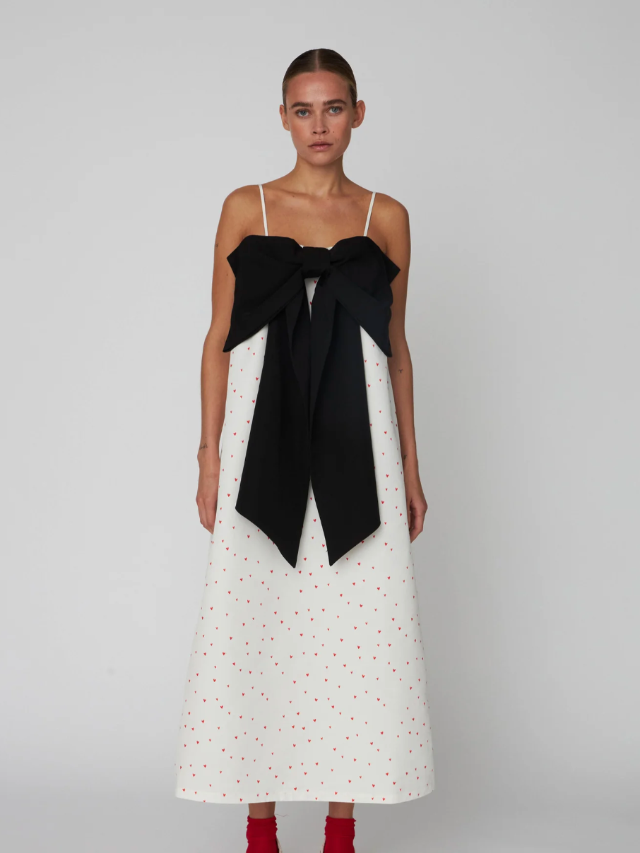 Heart Printed Bow Dress
