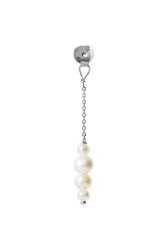 Pearl berries behind ear earring silver