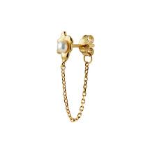 Shelly  Pearl  Earring With Chain