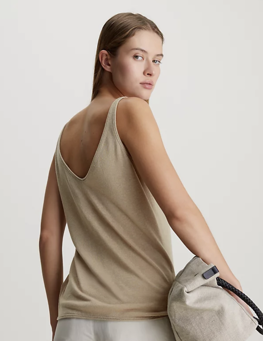 Linen Blend Knit Cami Top