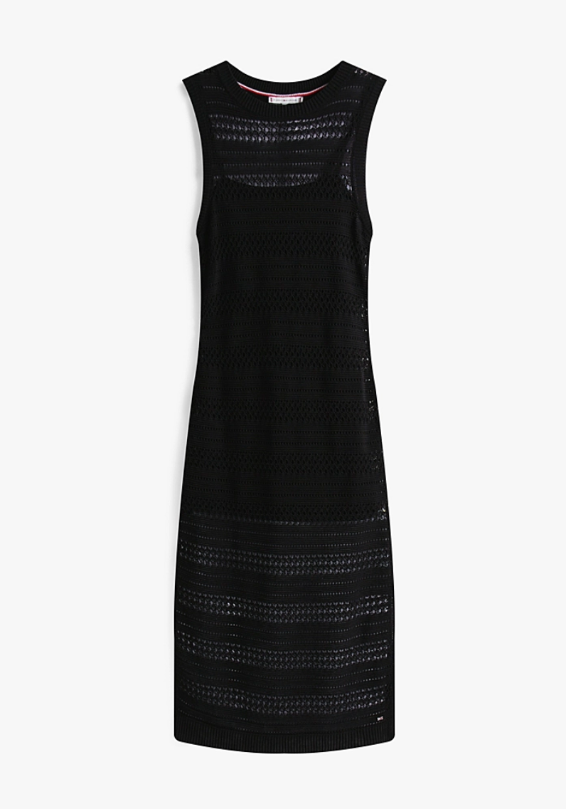 CROCHET C-NK SL MIDI SWT DRESS