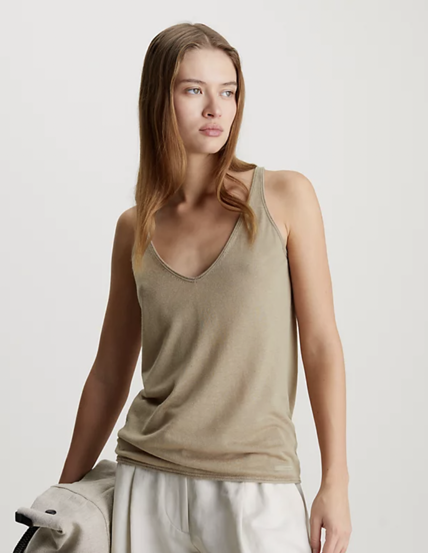 Linen Blend Knit Cami Top