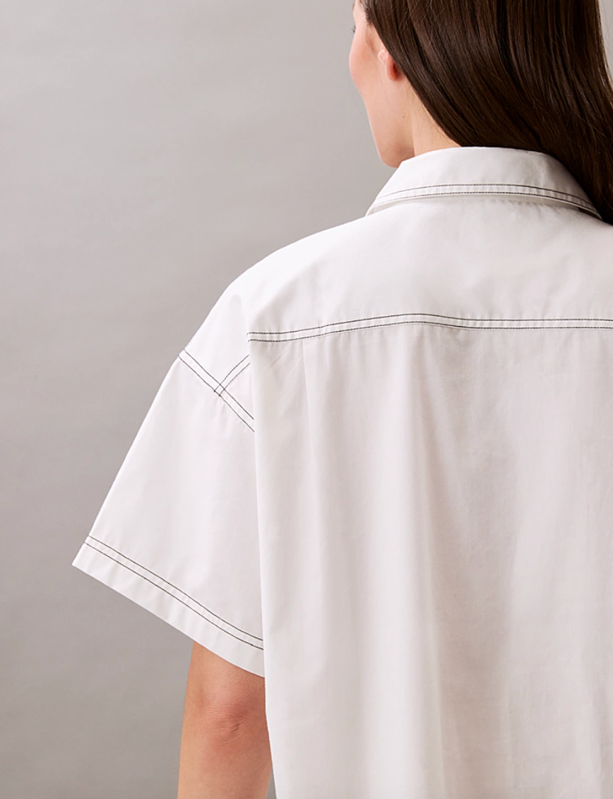 Cotton Twill Mini Shirtdress