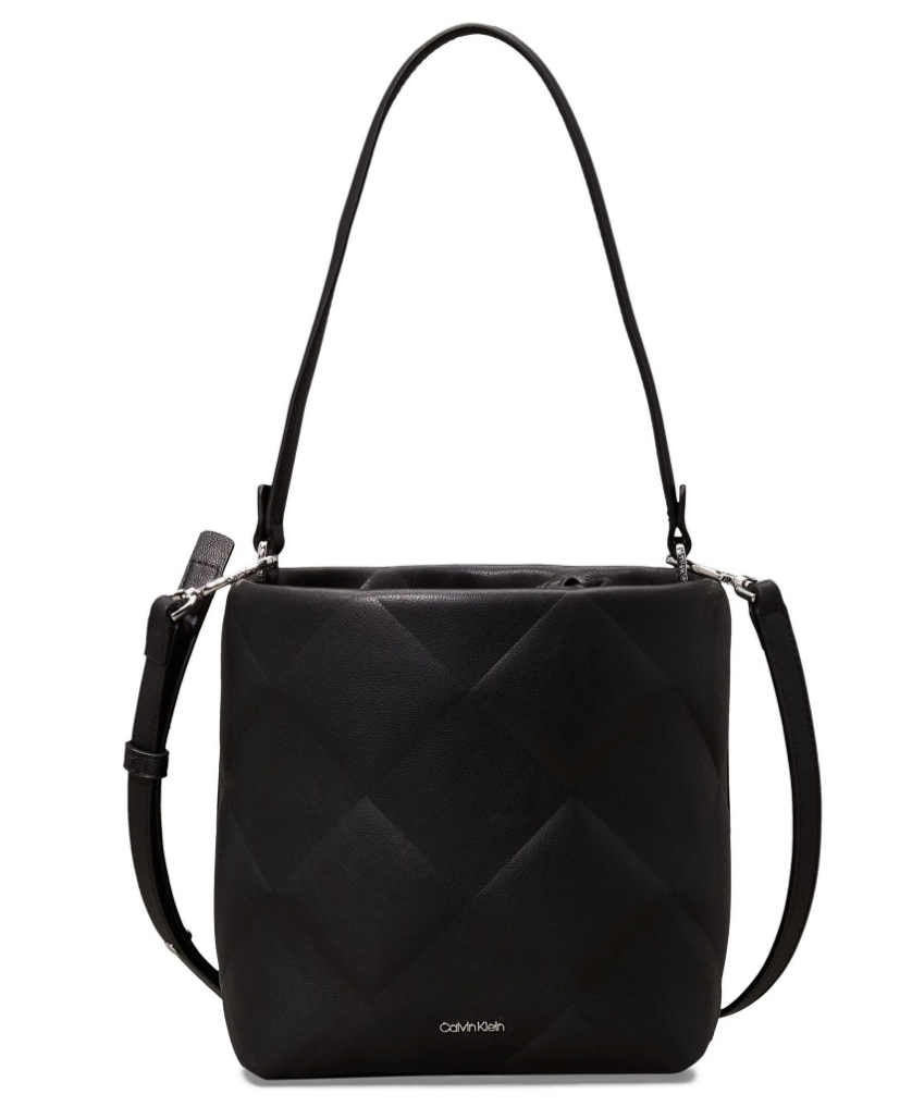 DIAMOND QUILT BUCKET BAG