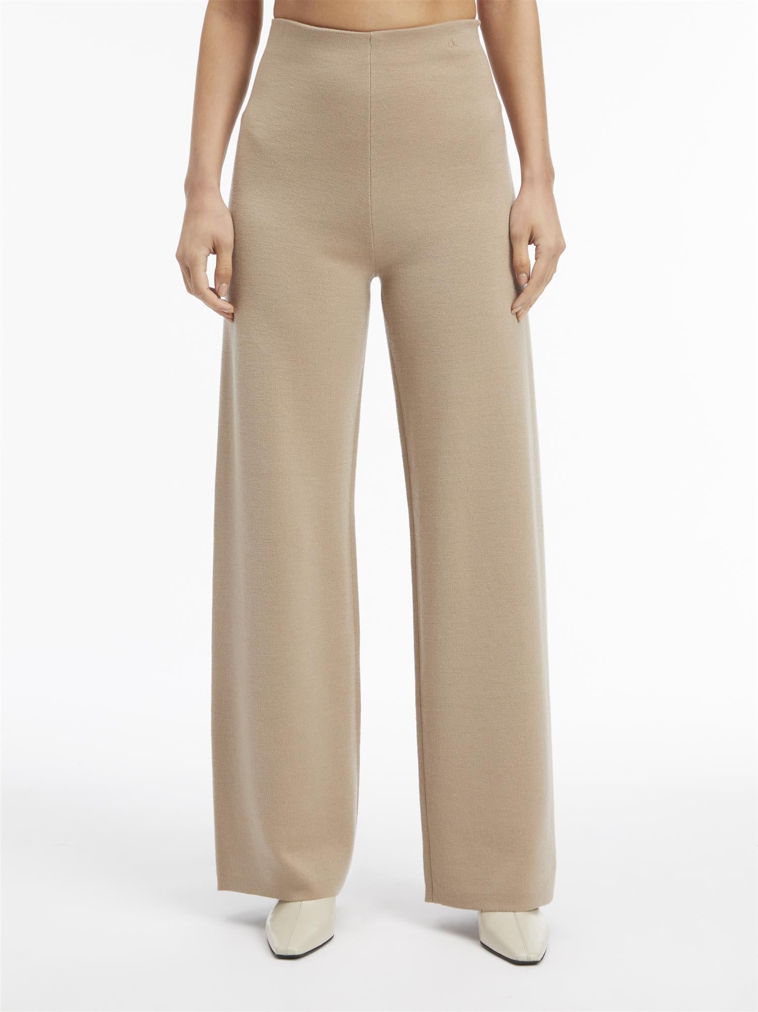 Wool Blend Straight Pant