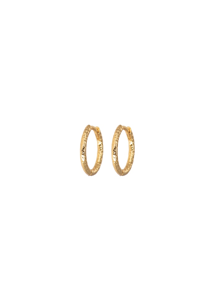 X-Small Hammered Gold Hoops