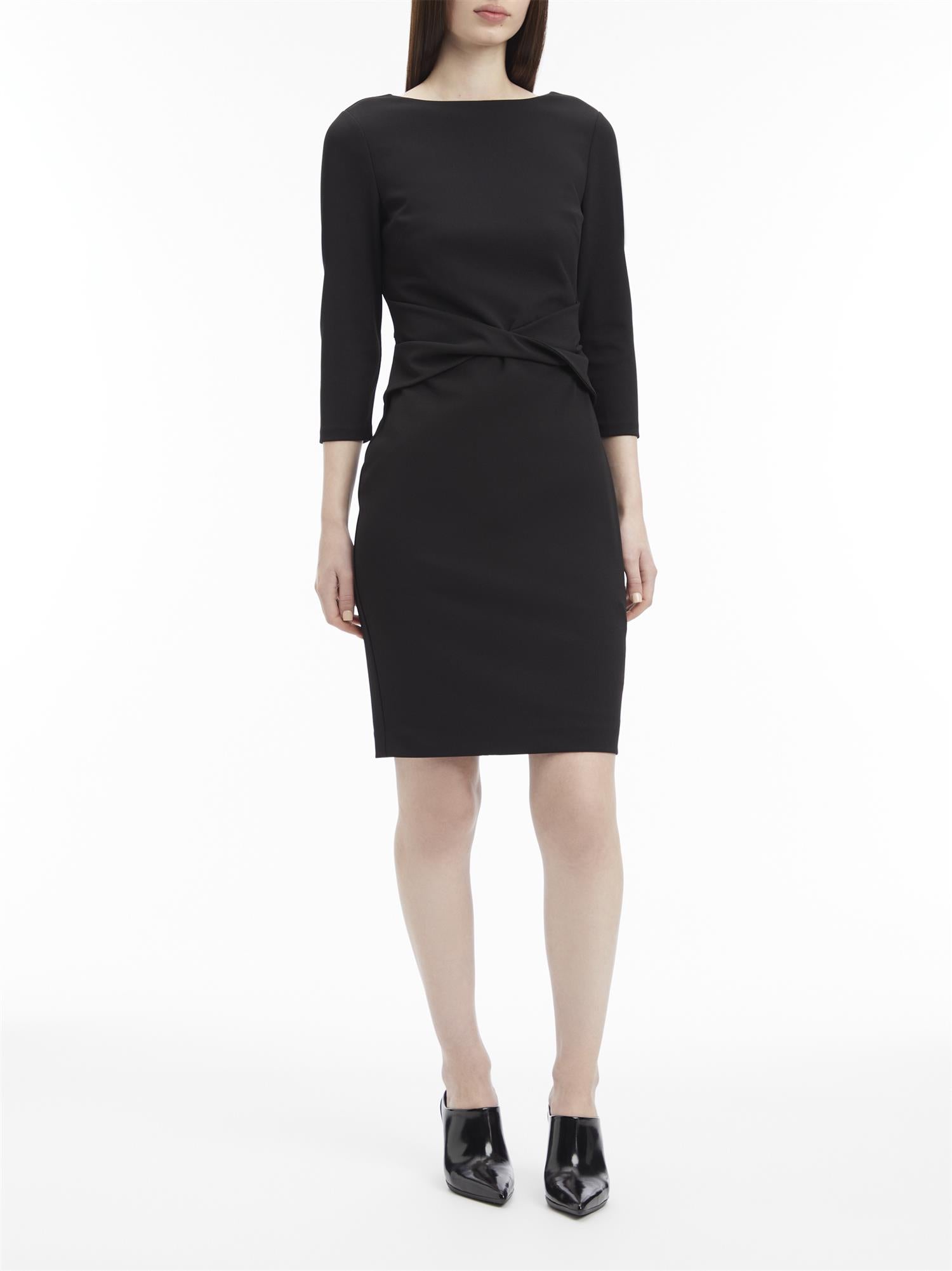 Scuba Crepe Dress Front Twist