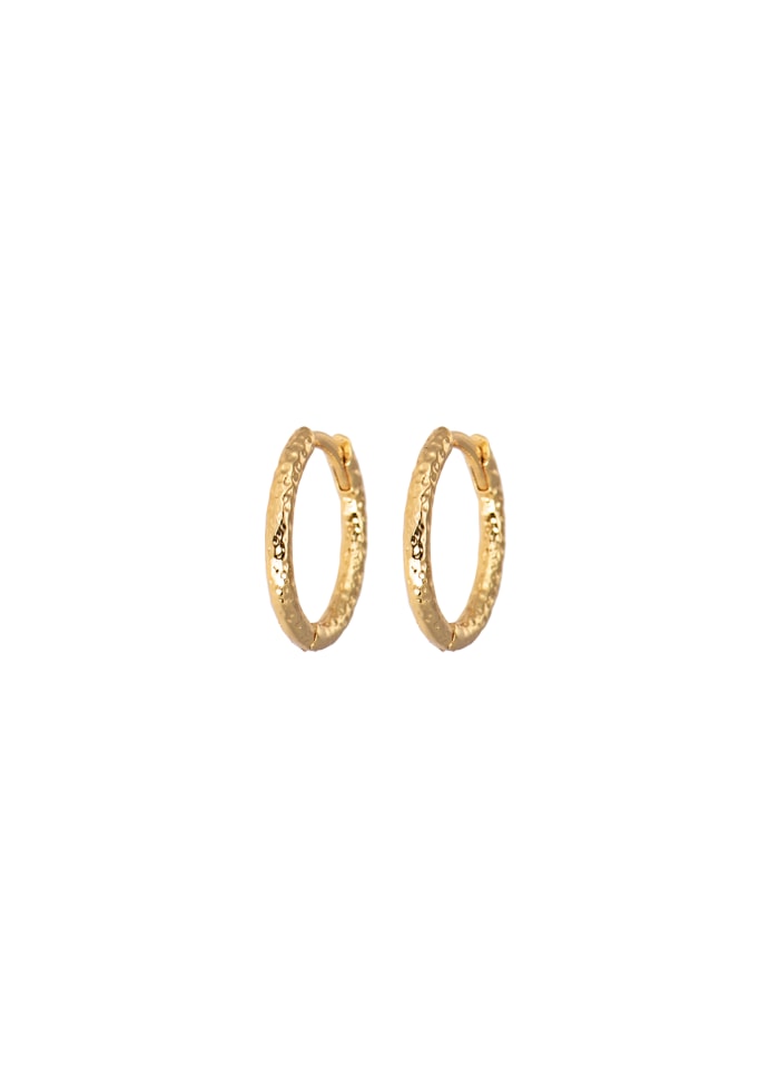 Small Hammered Gold Hoops