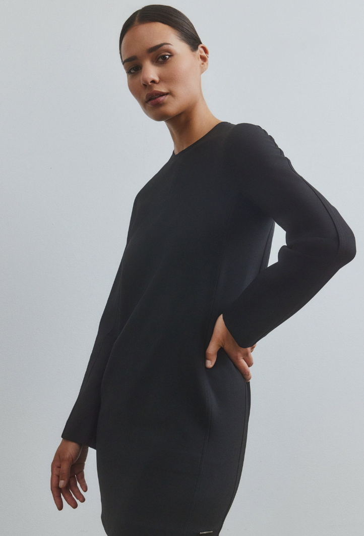 Heavy Viscose LS Shift Dress